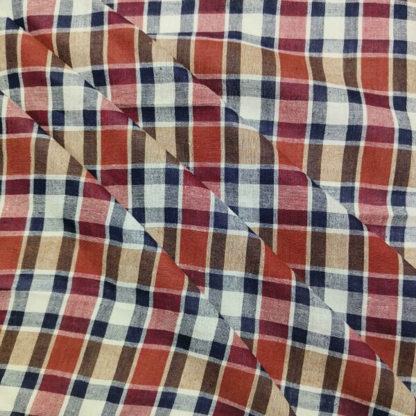 Handwoven Cotton Check Fabric CHK9 - Image 3