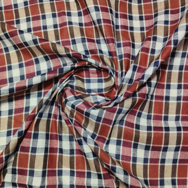 Handwoven Cotton Check Fabric CHK9 - Image 2