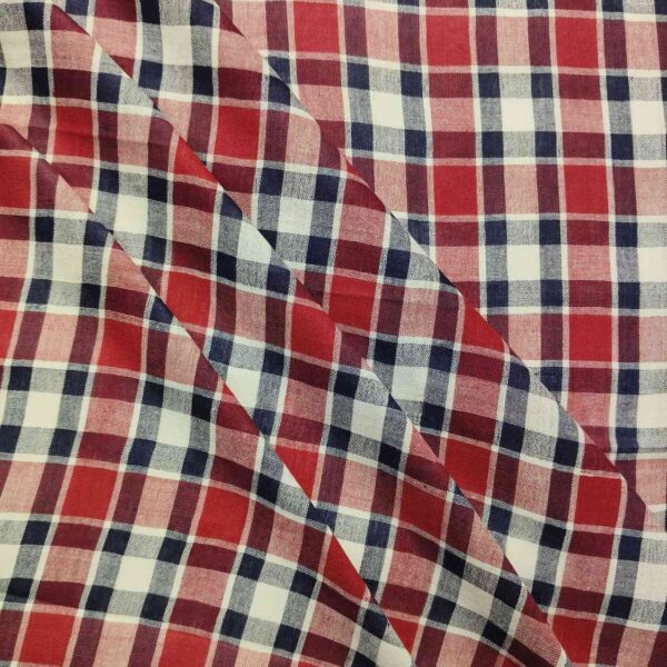 Handwoven Cotton Check Fabric CHK6 - Image 2