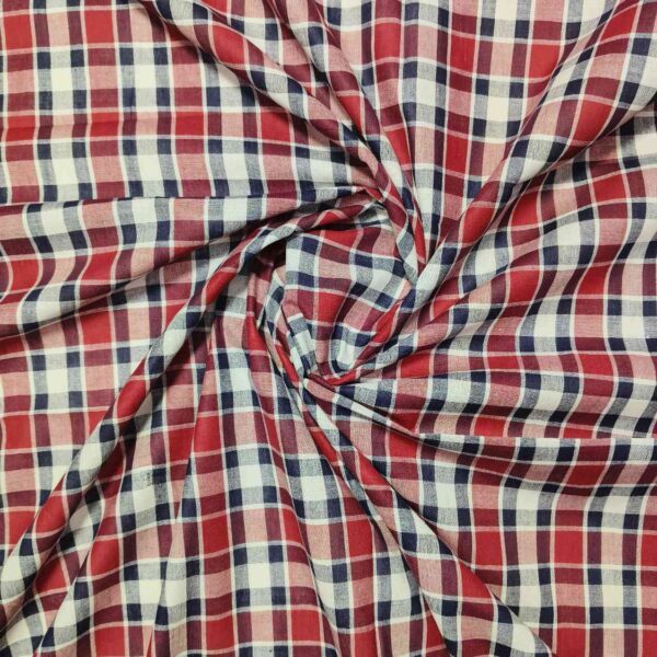 Handwoven Cotton Check Fabric CHK6 - Image 3