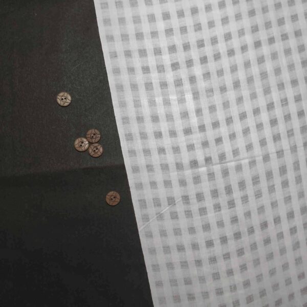 Handwoven White Self-Check Cotton Fabric SLF-CHK-2