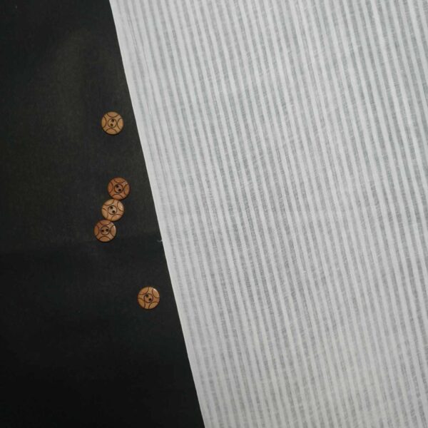 Handwoven White Self-Check Cotton Fabric SLF-STP-8