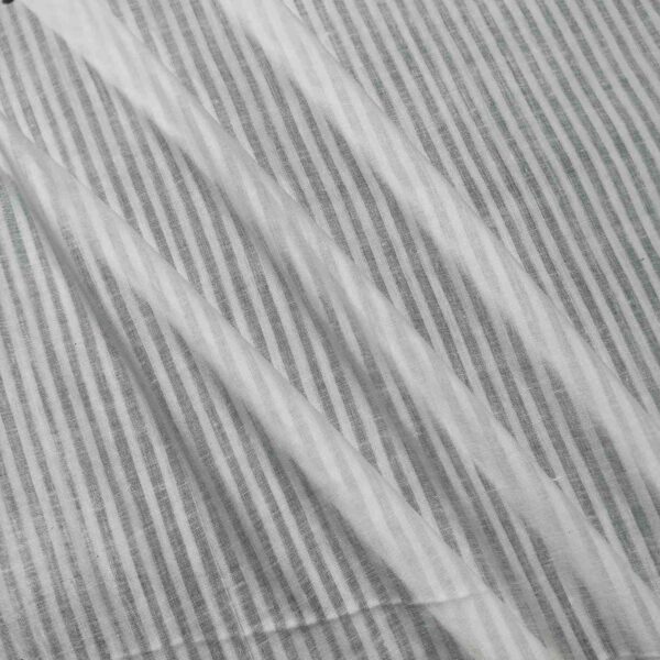 Handwoven White Self-Check Cotton Fabric SLF-STP-8 - Image 2