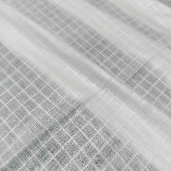 Handwoven White Self-Check Cotton Fabric SLF-CHK-1 - Image 2