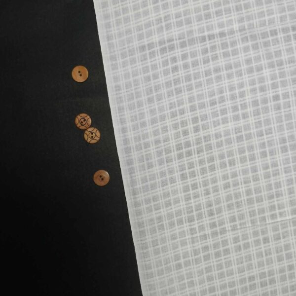 Handwoven White Self-Check Cotton Fabric SLF-CHK-4