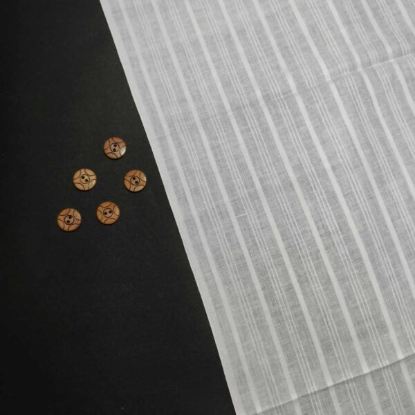 Handwoven White Self-Check Cotton Fabric SLF-STP-4