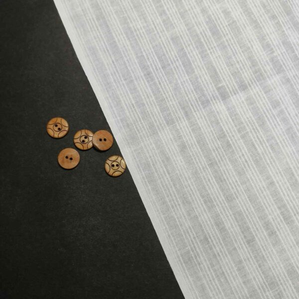 Handwoven White Self-Check Cotton Fabric SLF-STP-2