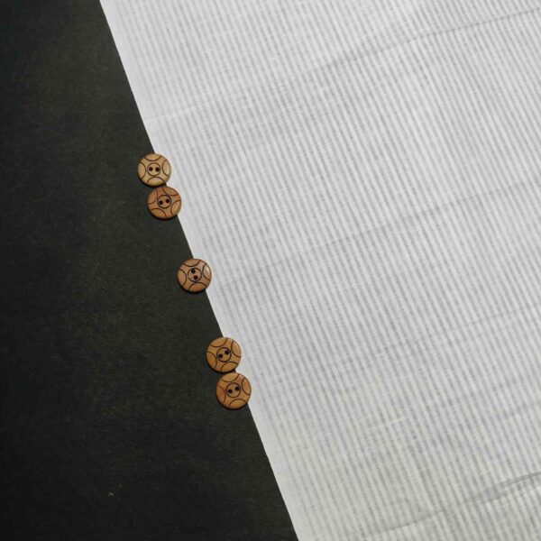 Handwoven White Self-Check Cotton Fabric SLF-STP-5