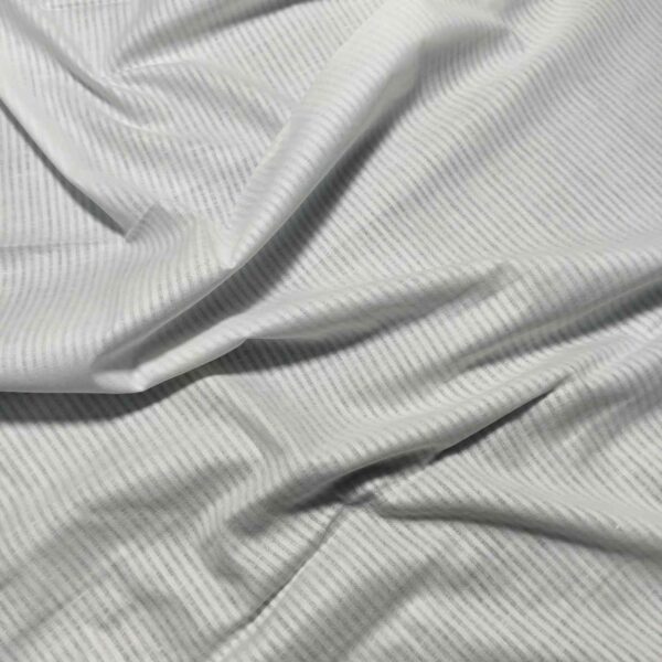 Handwoven White Self-Check Cotton Fabric SLF-STP-5 - Image 2