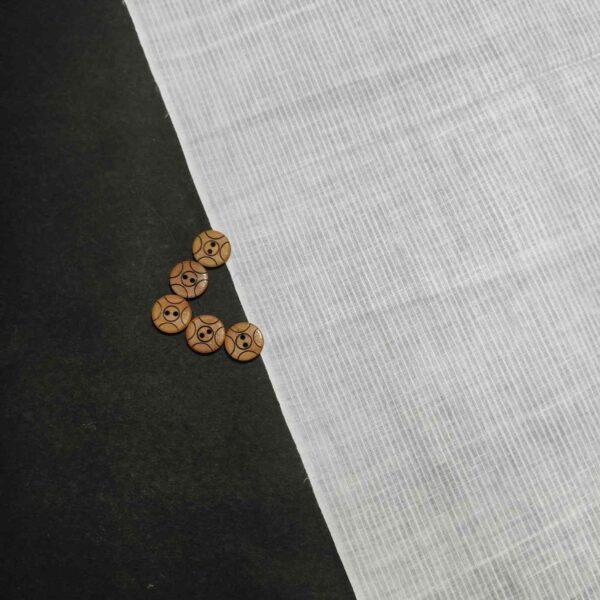 Handwoven White Self-Check Cotton Fabric SLF-STP-3