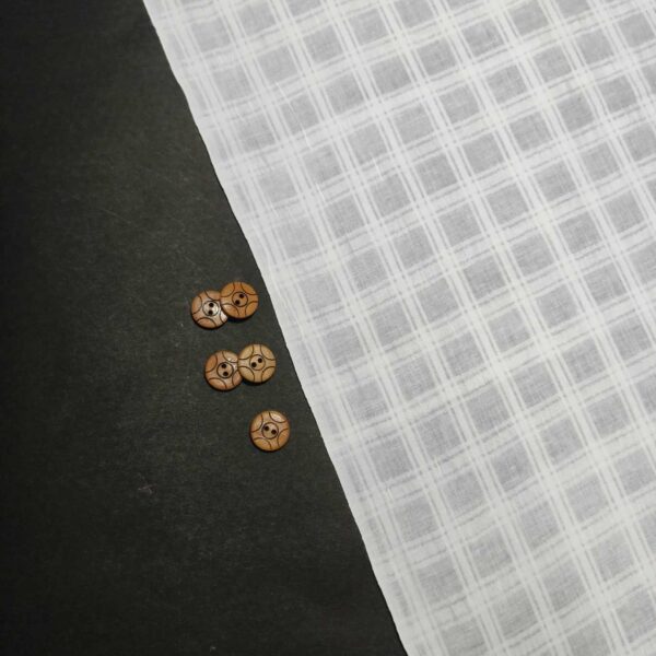 Handwoven White Self-Check Cotton Fabric SLF-CHK-11