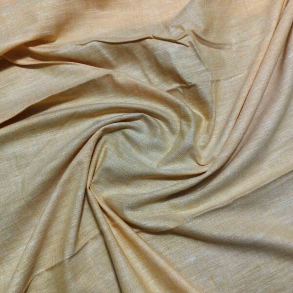 Handspun Handwoven Cotton Golden Colour Fabric - Image 4