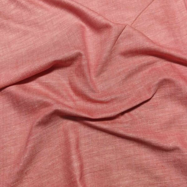 Handspun & Handwoven Cotton Lite Red Colour Fabric - Image 3