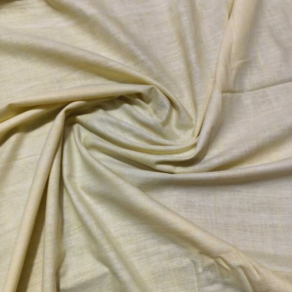 Handspun & Handwoven Cotton Lemon Yellow Colour Fabric - Image 4
