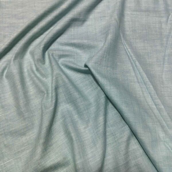 Handspun & Handwoven Cotton Sea Green Colour Fabric - Image 4