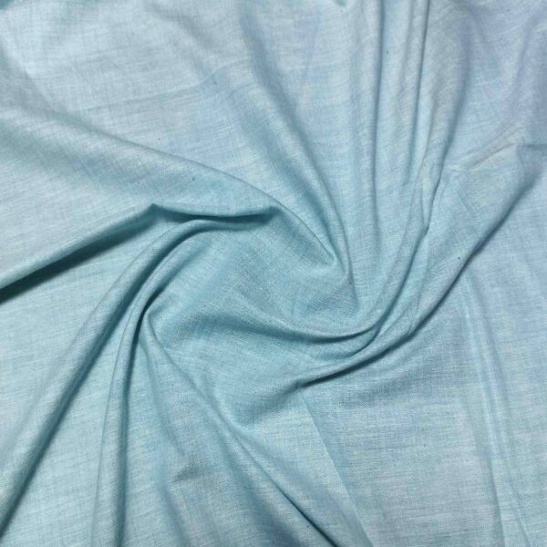 Handspun & Handwoven Cotton Sea Green Colour Fabric - Image 3