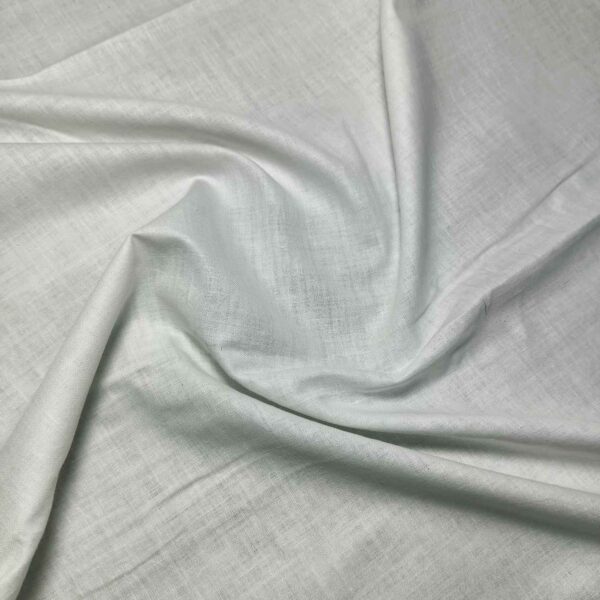 Handspun & Handwoven Natural Plain White Cotton Fabric 56k - Image 3