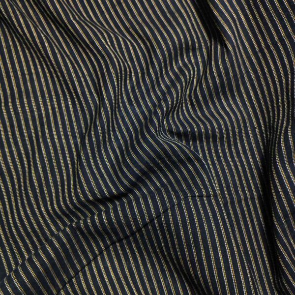 Handspun & Handwoven Natural Cotton black stripe Fabric - Image 2