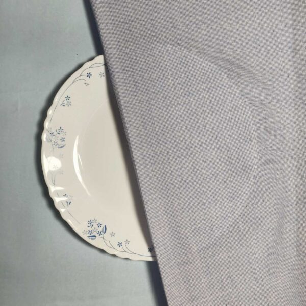 Handspun & Handwoven Natural Cotton Sky White Small Check Fabric