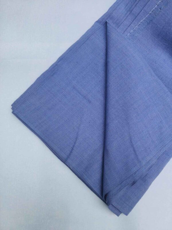 Handmade Natural Cotton Sky Blue Fabric - Image 2