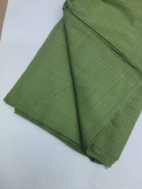 Handmade Natural Cotton Green Fabric - Image 2