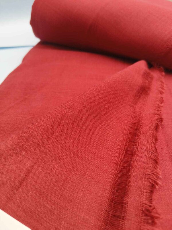 Handmade Natural Cotton Meroon Fabric - Image 3