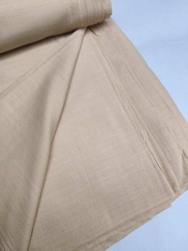 Handmade Natural Cotton Beige Fabric - Image 2