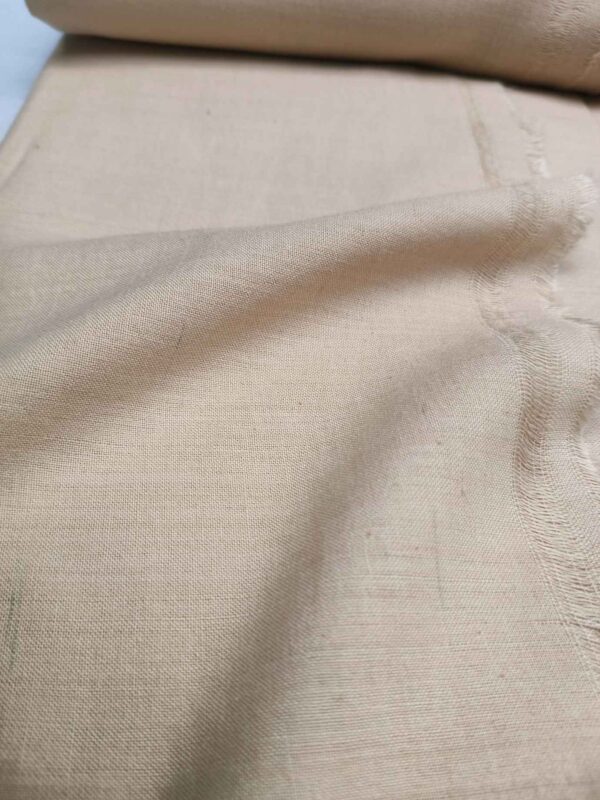 Handmade Natural Cotton Beige Fabric - Image 3