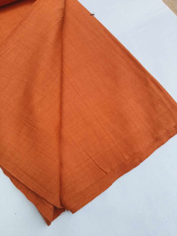Handmade Natural Cotton Rust Fabric - Image 2