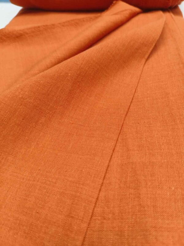 Handmade Natural Cotton Rust Fabric - Image 3