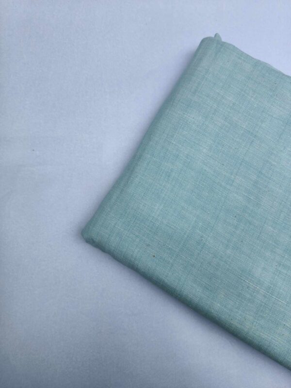 Handspun & Handwoven Cotton Sea Green Colour Fabric - Image 2