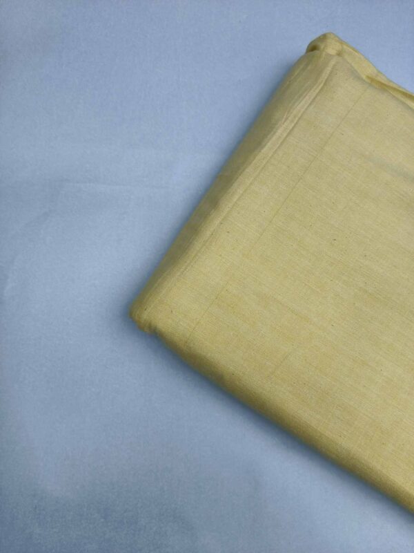 Handspun & Handwoven Cotton Lemon Yellow Colour Fabric - Image 2