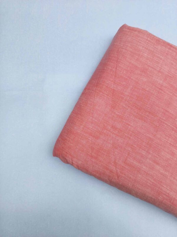 Handspun & Handwoven Cotton Lite Red Colour Fabric - Image 2