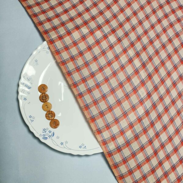 Handwoven Cotton Check Fabric CHK23