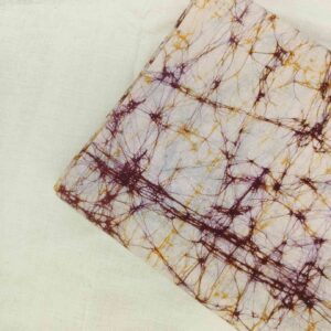 GOLD BROWN COTTON BATIK PRINT FABRIC 02