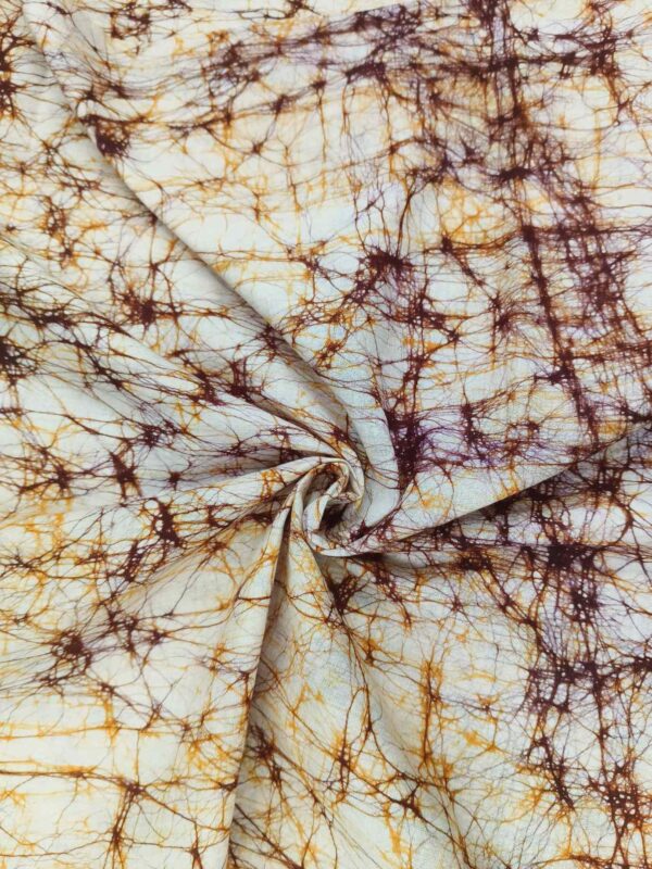 GOLD BROWN COTTON BATIK PRINT FABRIC 02 - Image 2