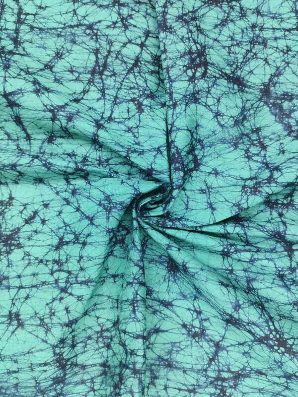 SEA GREEN COTTON HAND BATIK PRINT FABRIC 03 - Image 2