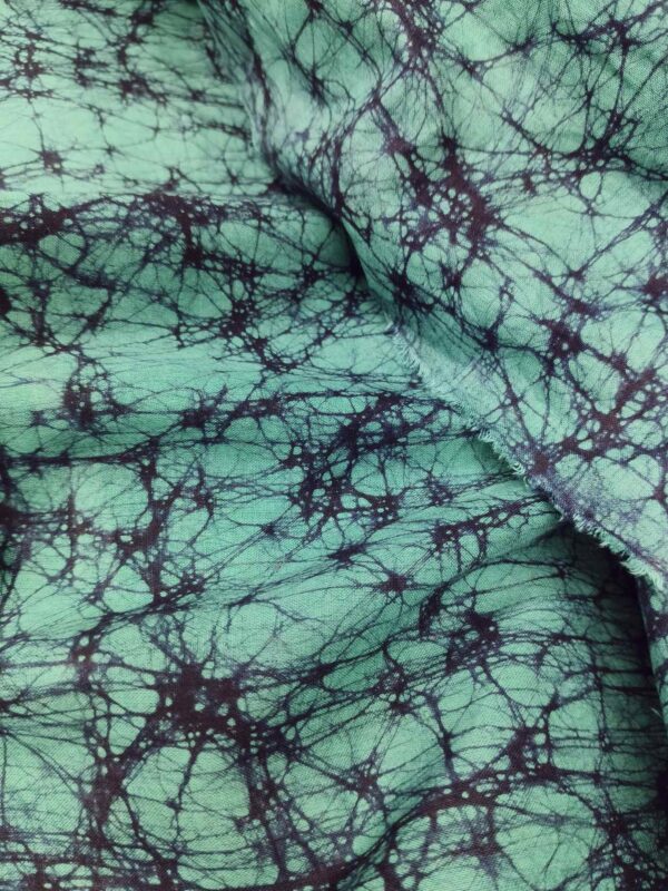 SEA GREEN COTTON HAND BATIK PRINT FABRIC 03 - Image 3