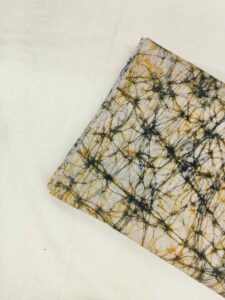 GOLD GREEN COTTON HAND BATIK PRINT FABRIC 04