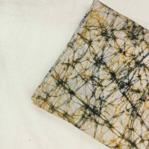 GOLD GREEN COTTON HAND BATIK PRINT FABRIC 04