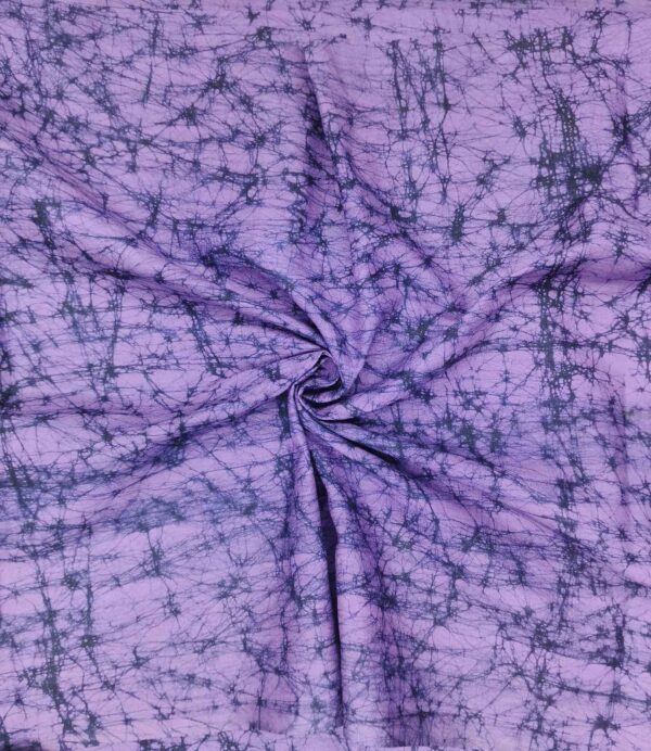 PURPLE COTTON HAND BATIK PRINT FABRIC 05 - Image 2