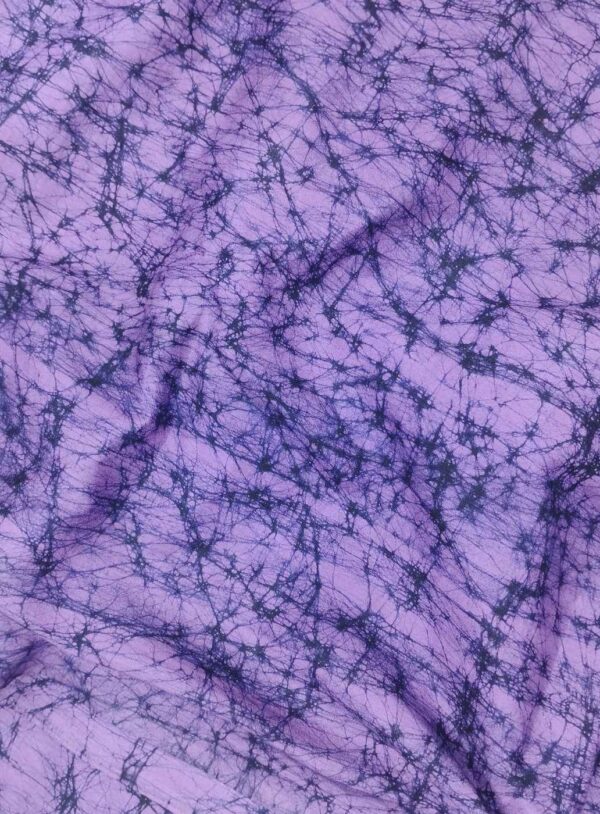 PURPLE COTTON HAND BATIK PRINT FABRIC 05 - Image 3