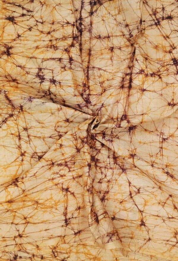 LITE BROWN COTTON HAND BATIK PRINT FABRIC 06 - Image 2