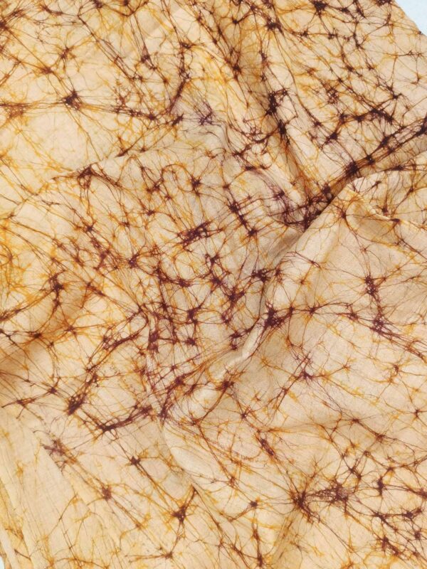 LITE BROWN COTTON HAND BATIK PRINT FABRIC 06 - Image 3