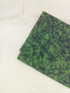 GREEN COTTON HAND BATIK PRINT FABRIC 07