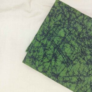 GREEN COTTON HAND BATIK PRINT FABRIC 07