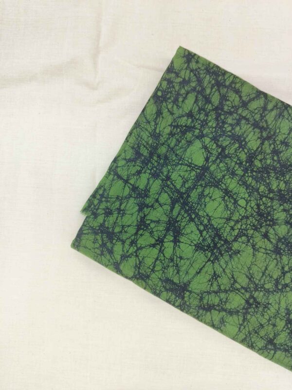 GREEN COTTON HAND BATIK PRINT FABRIC 07