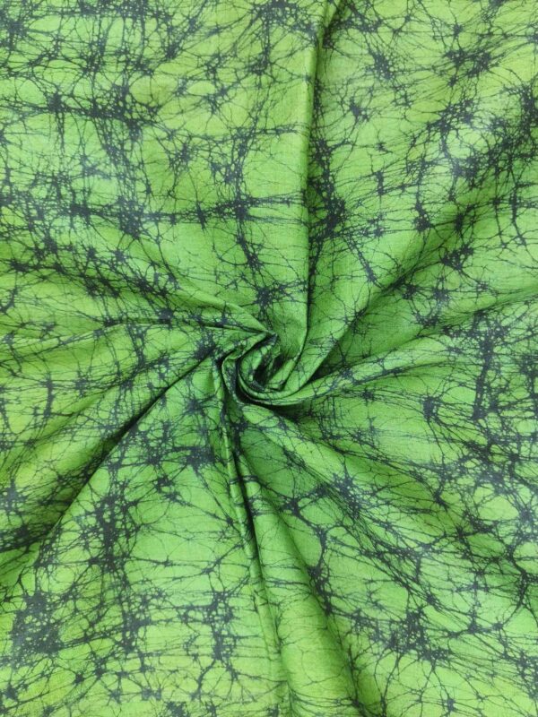 GREEN COTTON HAND BATIK PRINT FABRIC 07 - Image 2