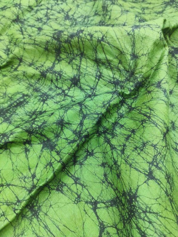 GREEN COTTON HAND BATIK PRINT FABRIC 07 - Image 3