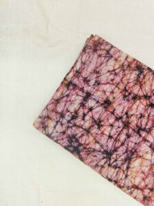 RED COFFEE COTTON HAND BATIK PRINT FABRIC 08